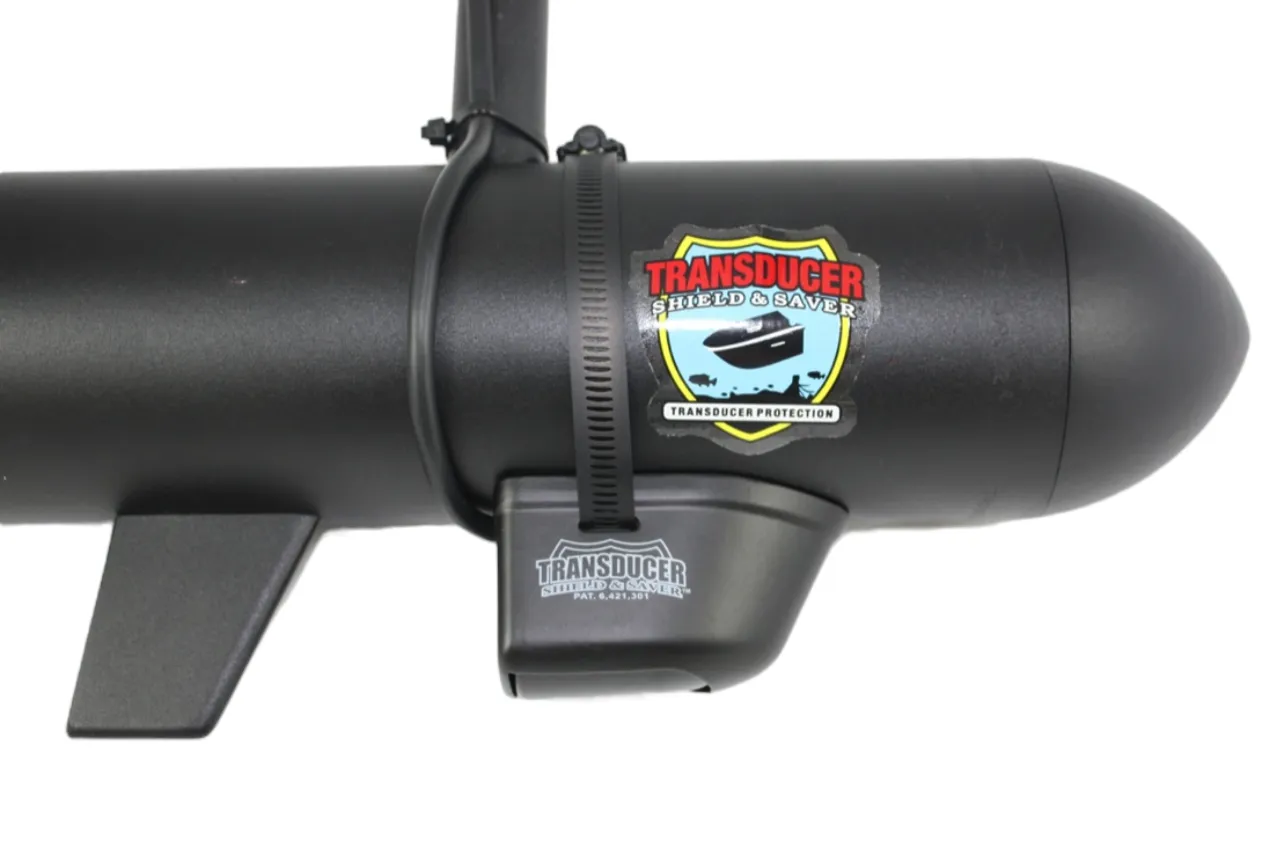 SSC-1 Transducer Shield # SSC-1 shown attached to a trolling motor