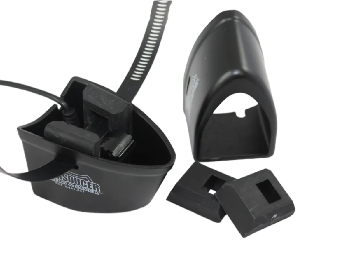 SSC-3 Picture shows a Humminbird transom style transducer in Transducer Shield # SSC-3