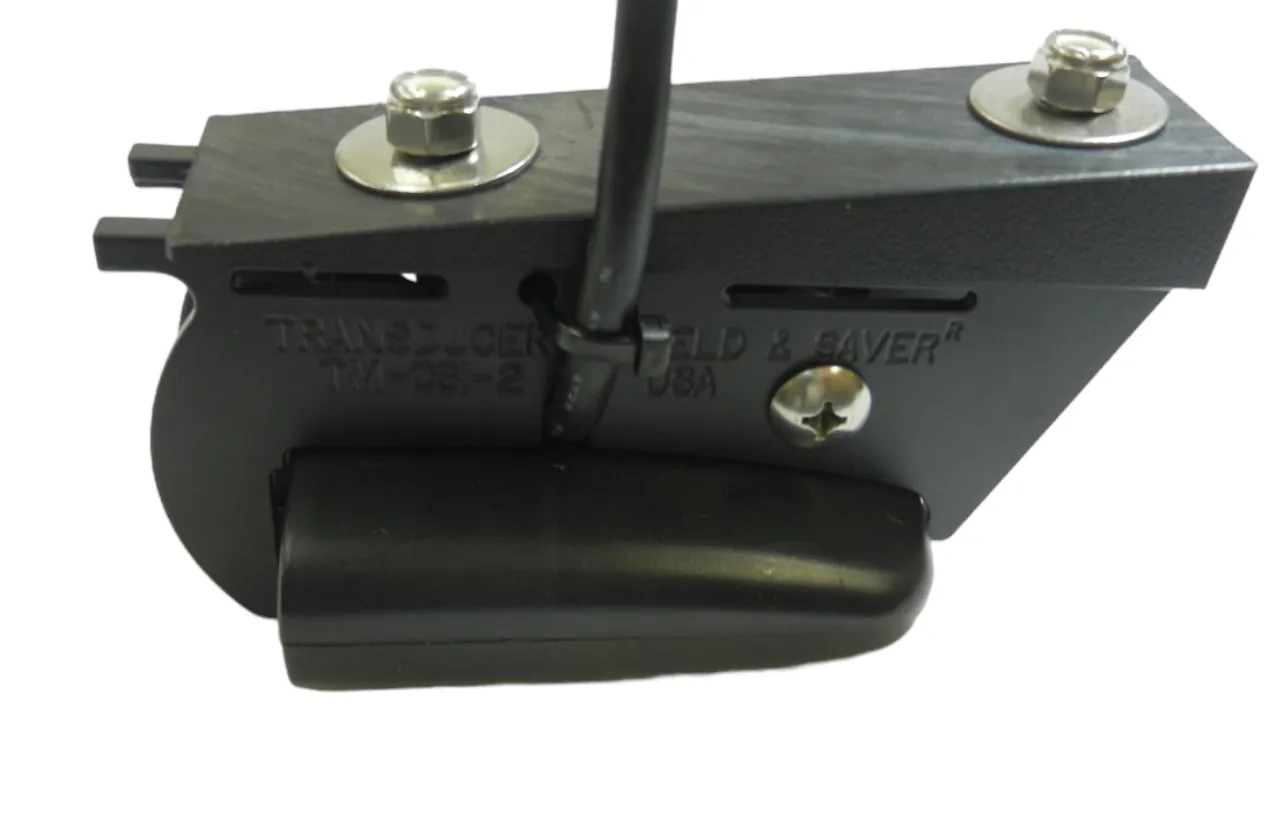 TM-CSI-2 Transducer Shield shown attached to a Wedge for holeshot plate (under the jack plate) or set back (under the boat)