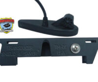 Picture shows Humminbird redesigned Down Image transducer (not included) and TM-DI-2 Transducer Shield