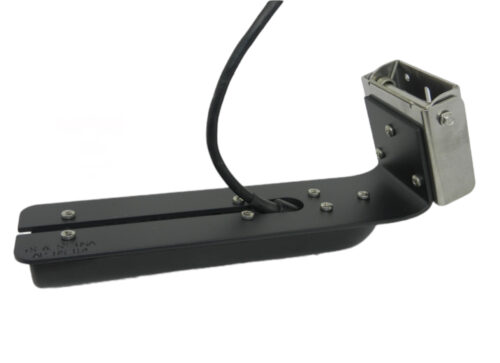 Picture shows Garmin GT36 or GT56 attached to AP-DS-8.4 + Spring Back Bracket SBB-5