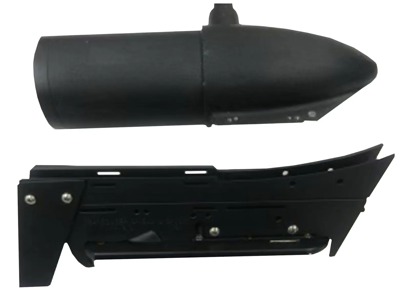 Picture shows trolling motor housing after cutting skeg and ready to attach T S & S Ram Rail Kit Picture shows trolling motor housing after cutting skeg and ready to attach T S & S Ram Rail Kit