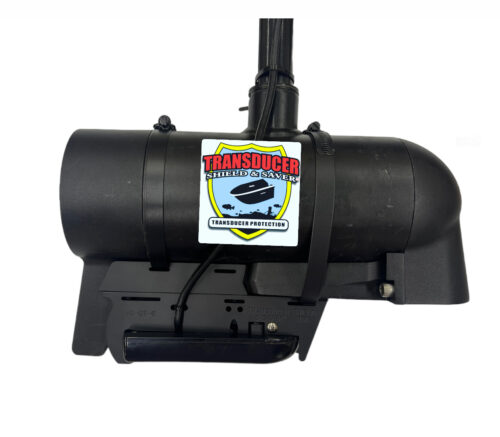 Picture shows Filler Block on Transducer Shield to attach to a Minnkota with built in Di Transducer