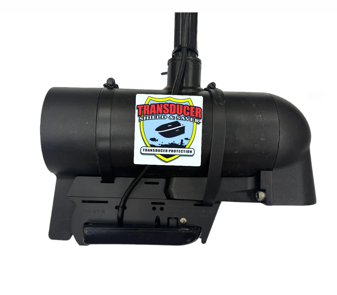 Picture shows Filler Block on Transducer Shield to attach to a Minnkota with built in Di Transducer Picture shows Filler Block on Transducer Shield to attach to a Minnkota with built in Di Transducer
