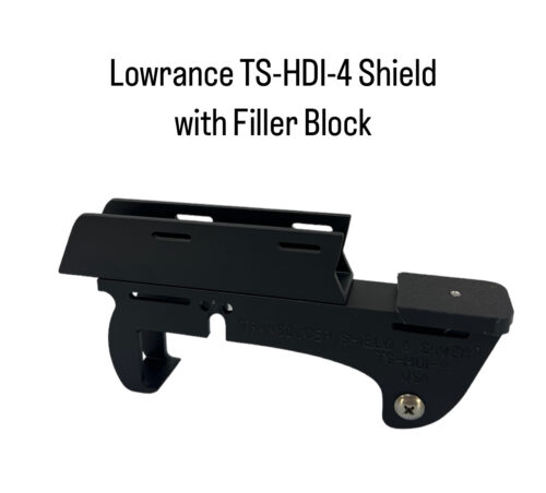 Picture shows Filler Block attachment to fit onto a Minnkota T.Motor with built in Down Image Transducer