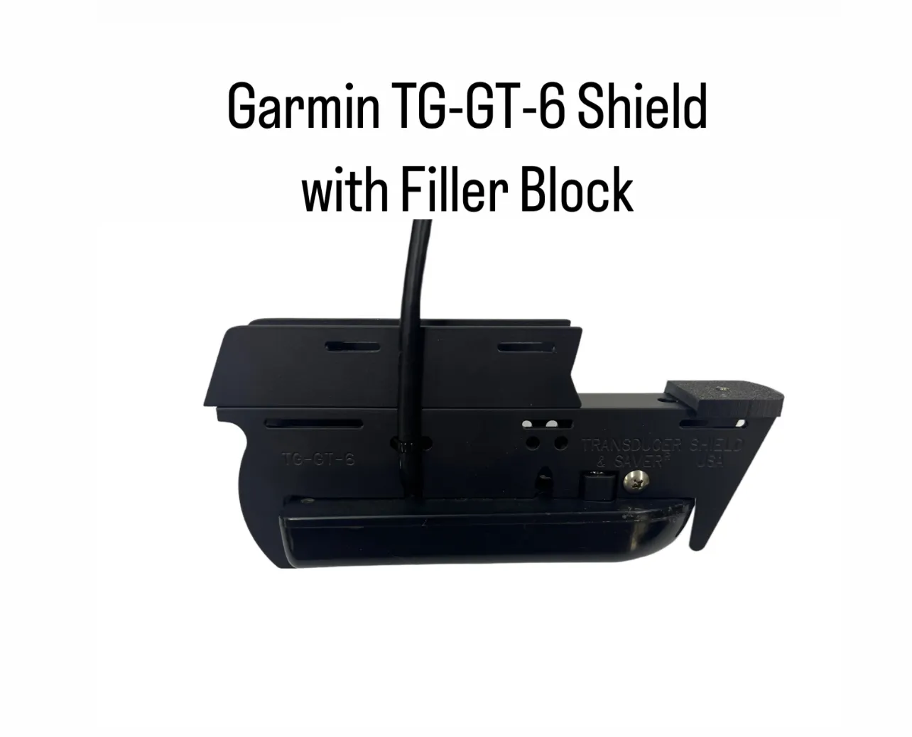 Picture shows Filler Block attachment to fit onto a Minnkota T.Motor with built in Down Image Transducer Picture shows Filler Block attachment to fit onto a Minnkota T.Motor with built in Down Image Transducer