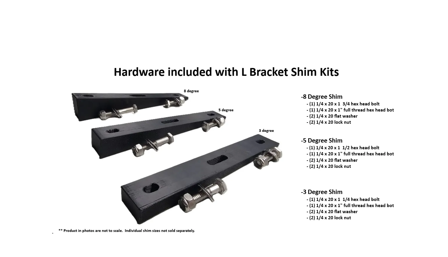 shim kit hardware corrected L Bracket Shim Kit