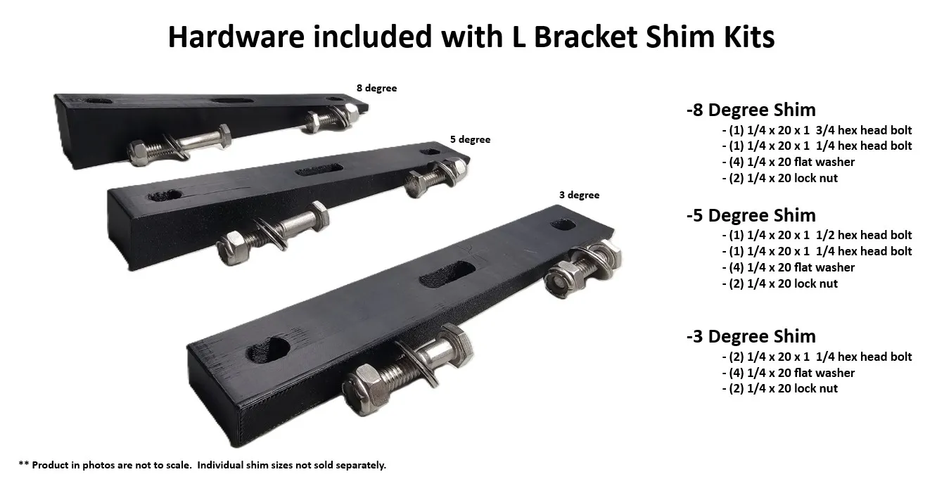 LB Shim Kit Hardware L Bracket Shim Kit